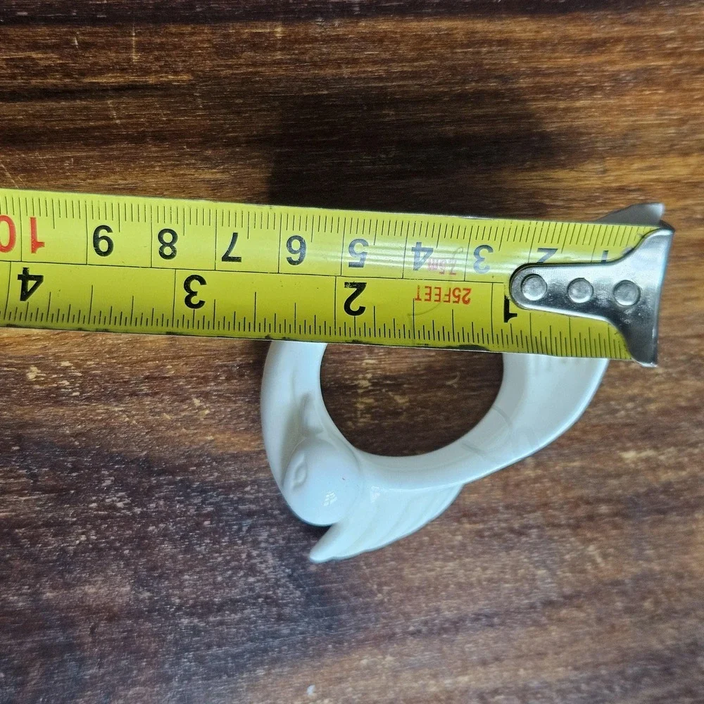 Vintage‎ white porcelain Dove napkin ring holder- Replacement tablescape